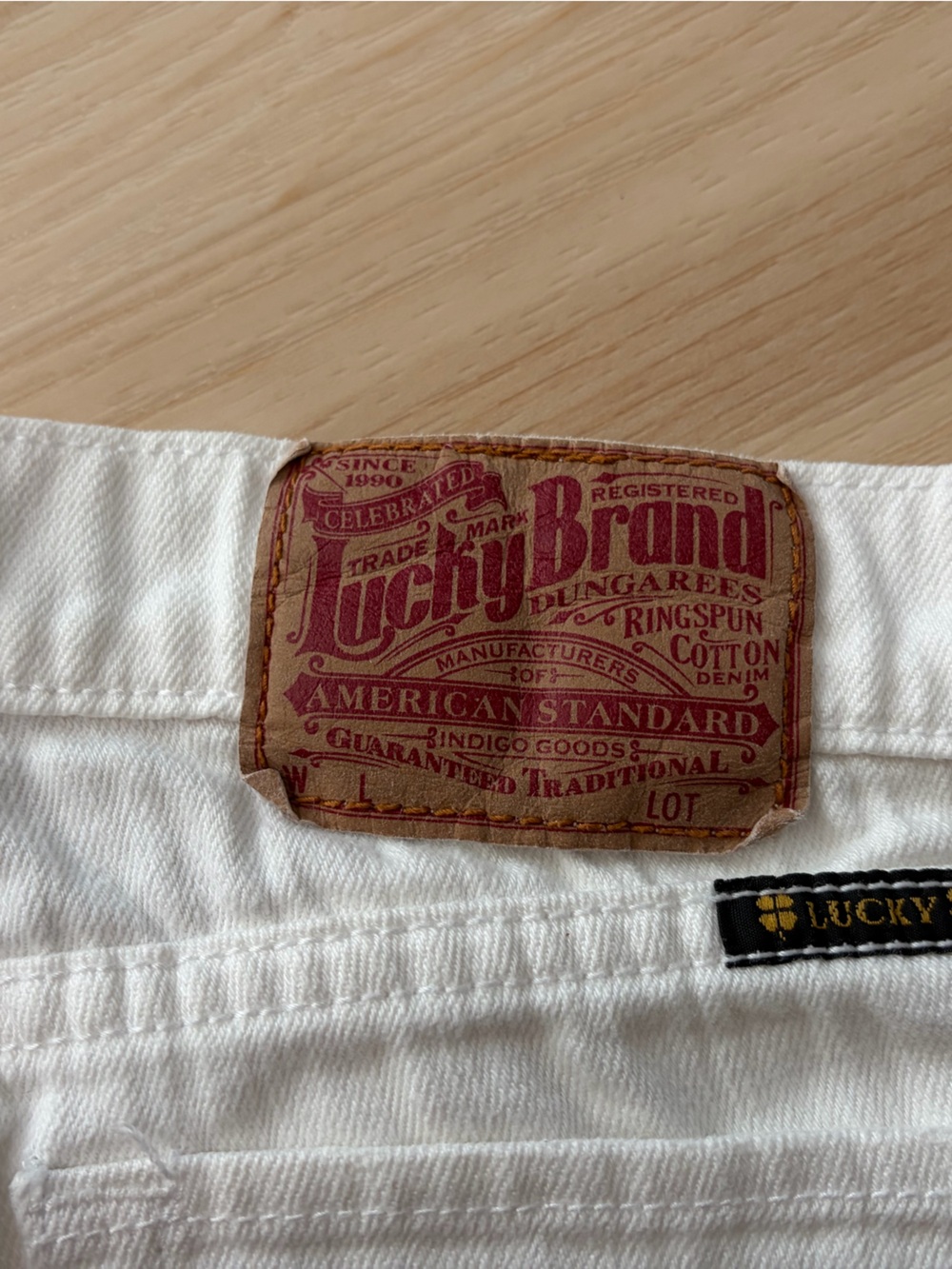 Lucky Brand White Denim/Jean Shorts with Branded Patch - Picture 2 of 8